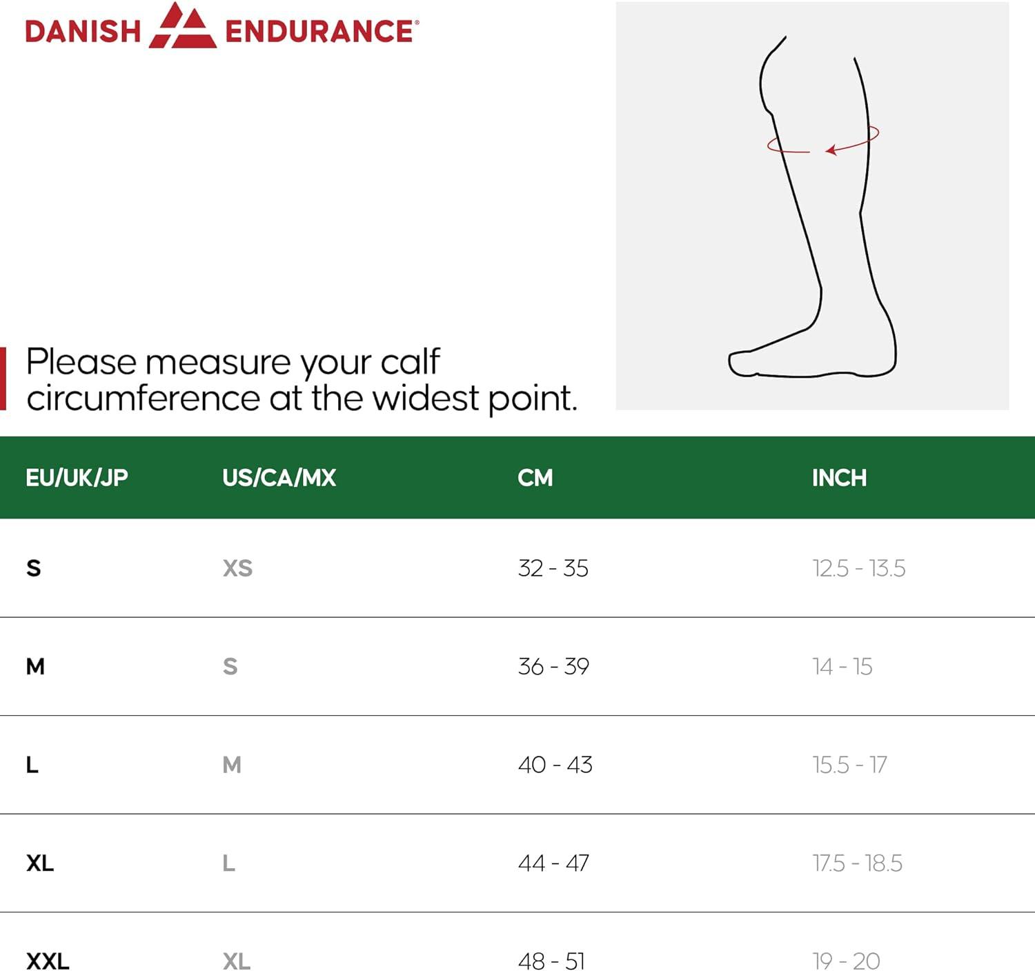 DANISH ENDURANCE Graduated Compression Socks 21-26mmHg, for Women & Men