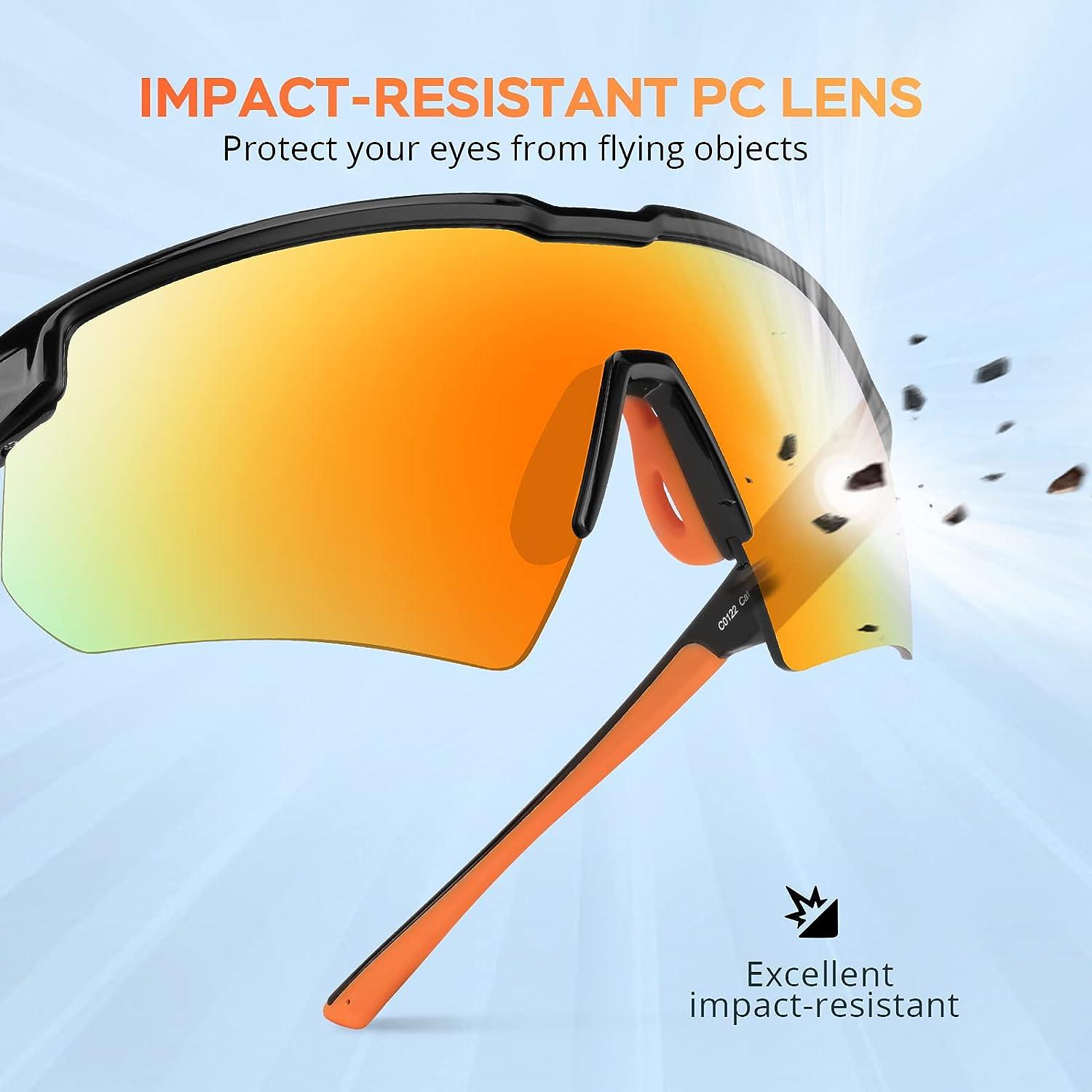 KastKing Hillsboro Polarized Sport Sunglasses for Men and Women, Ideal for  Baseball Cycling Running Biking, UV protection Frame: Black / Lens: Orange  Revo