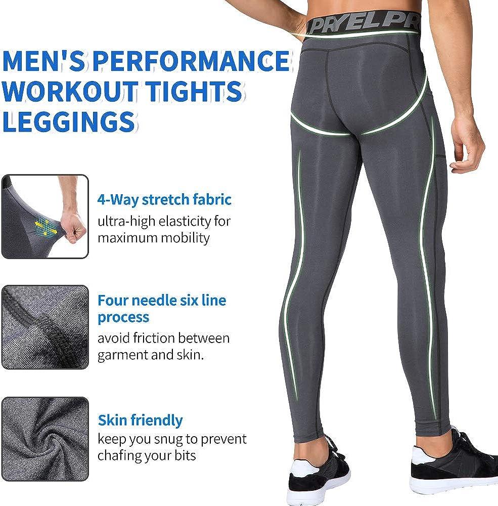 2021 New Men's Dry Fit Compression Baselayer Pants Running Tights Leggings  with Phone Pocket