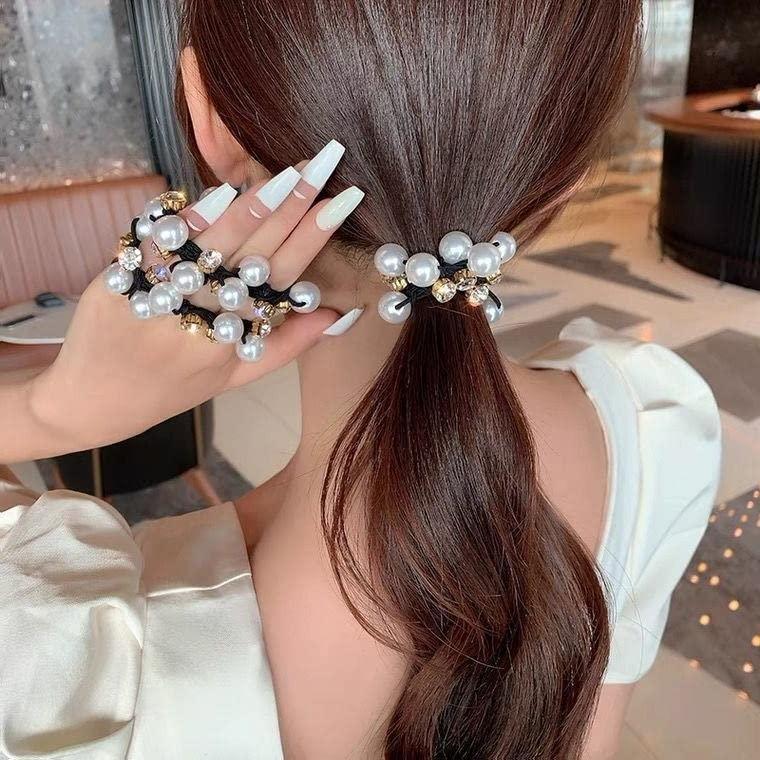 Buy Wholesale China Pearl Hair Ties Elastic Scrunchies Hold Crystal Beads  Bulk Hair Ropes Stretchy Handmade Boho Hair Accessories For Girls & Hair  Accessory at USD 0.3