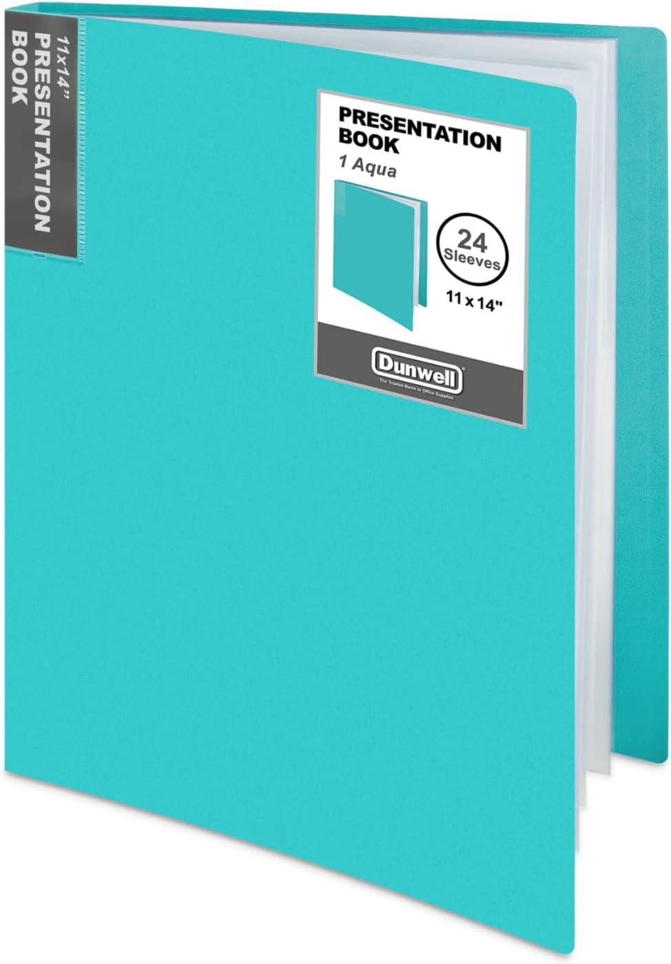  Dunwell Small Binders with Sleeves - Presentation Books  5.5x8.5 (2-Pack, Aqua), 24-Pockets, Displays 48 Half Size Pages or 5.5 x  8.5 Mini Booklets, Acid-Free Archival Quality : Office Products