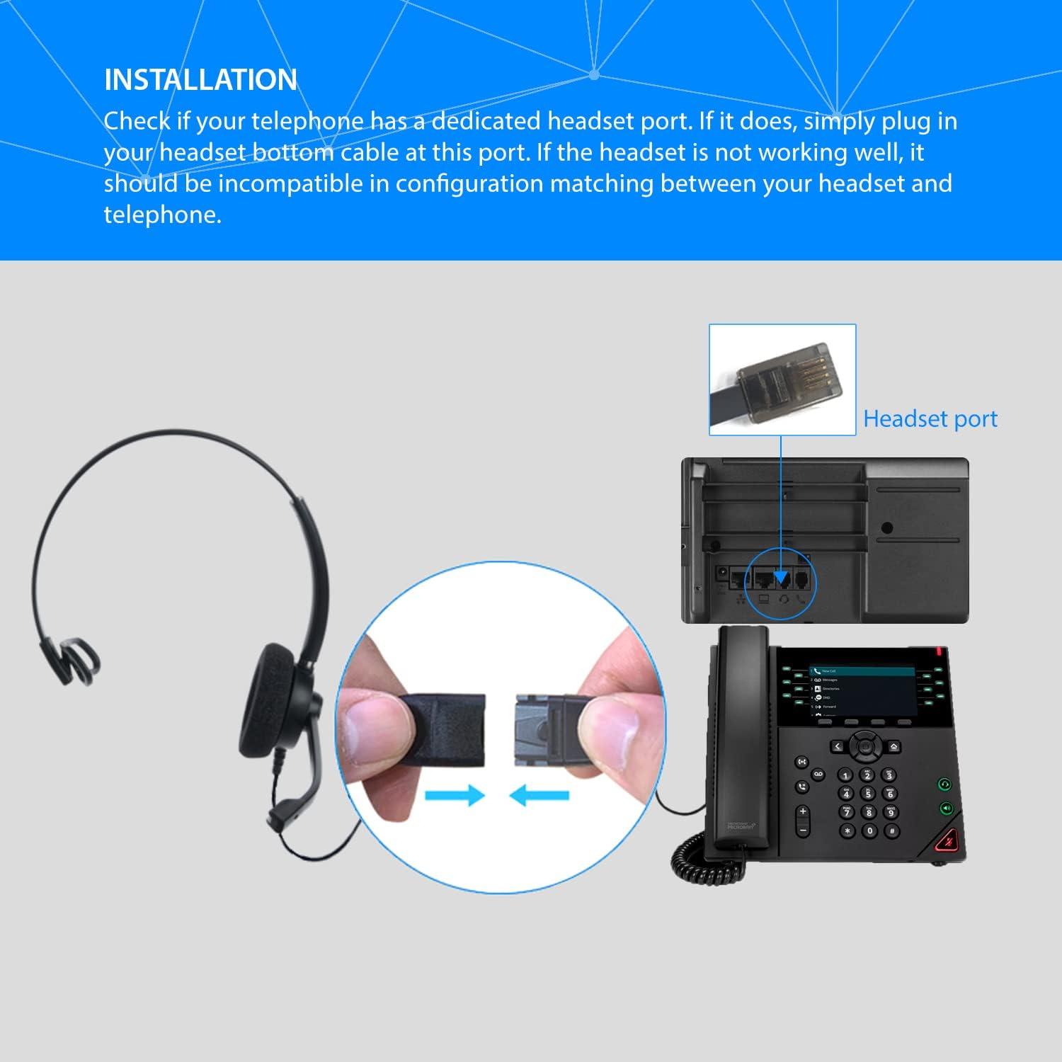 IPD IPH-160 Phone Headset with Noise Cancelling Microphone for