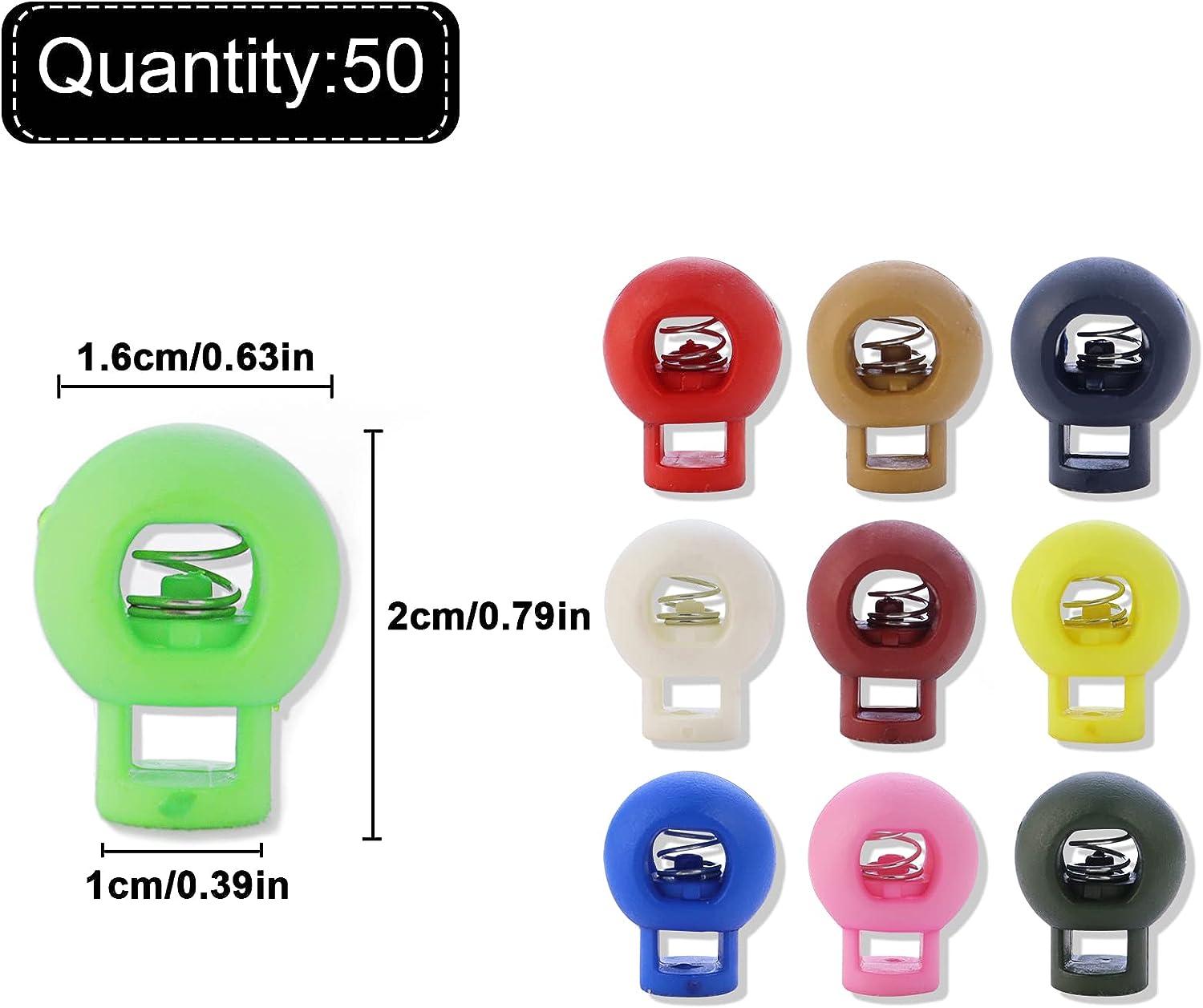  NODG 50 Pcs Assorted Colors Lanyard String Cord Clips Plastic  Round Ball Shape Fastener Slider Toggles Clip Spring Cord Lock End Round  Toggle Stoppers for Drawstrings Bags Shoelaces Backpacks : Arts