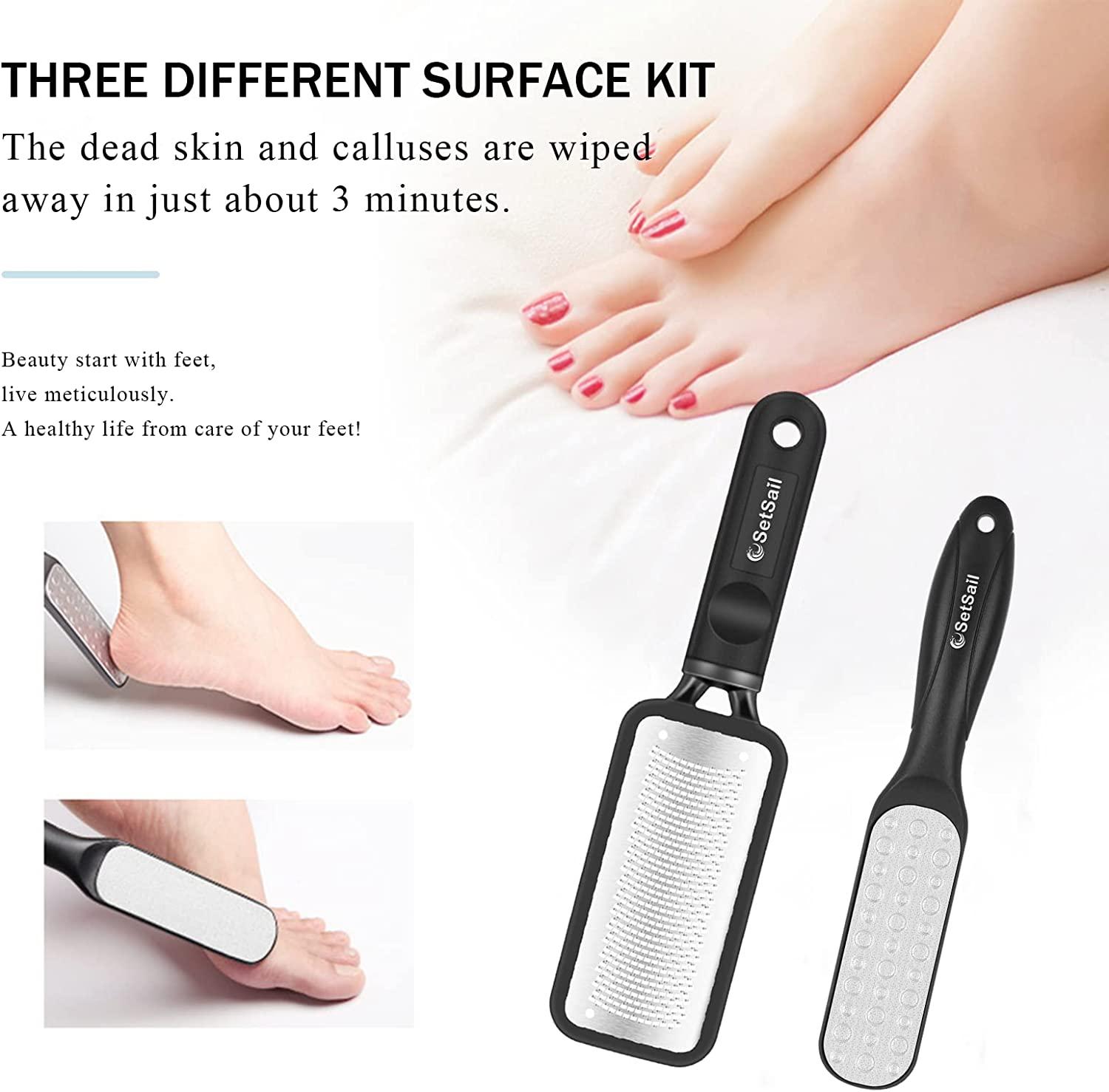 2 Pcs Professional Stainless Steel Callus Remover Foot File Scraper  Pedicure Tools Dead dead skin remover for feet foot care