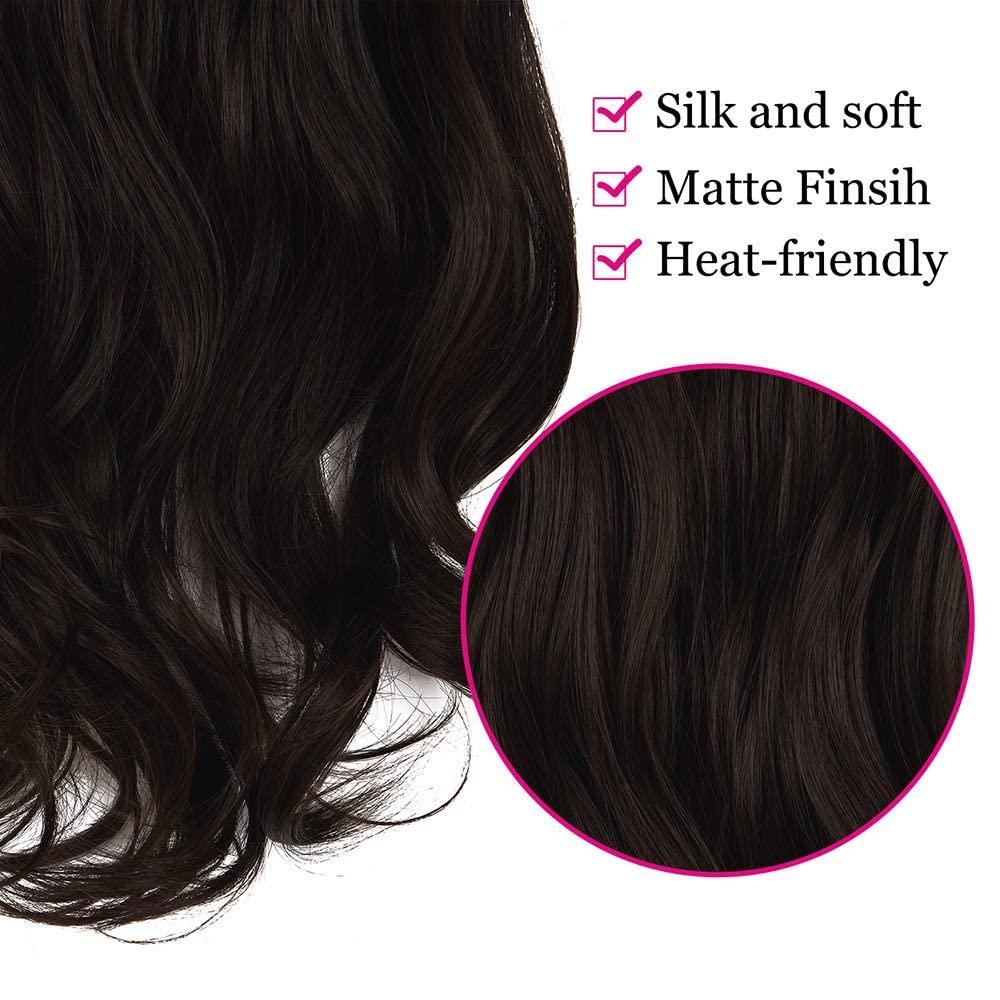 Smooth Wavy Hair w/ Headband - Brown