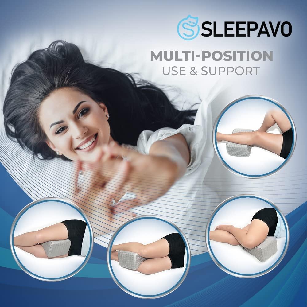 MINUPWELL Knee Pillow for Side Sleepers - Between Leg & Under Knee Pillow  for Back Sleepers - Leg Pillow with 850G 7D Alternative for Relieving Leg