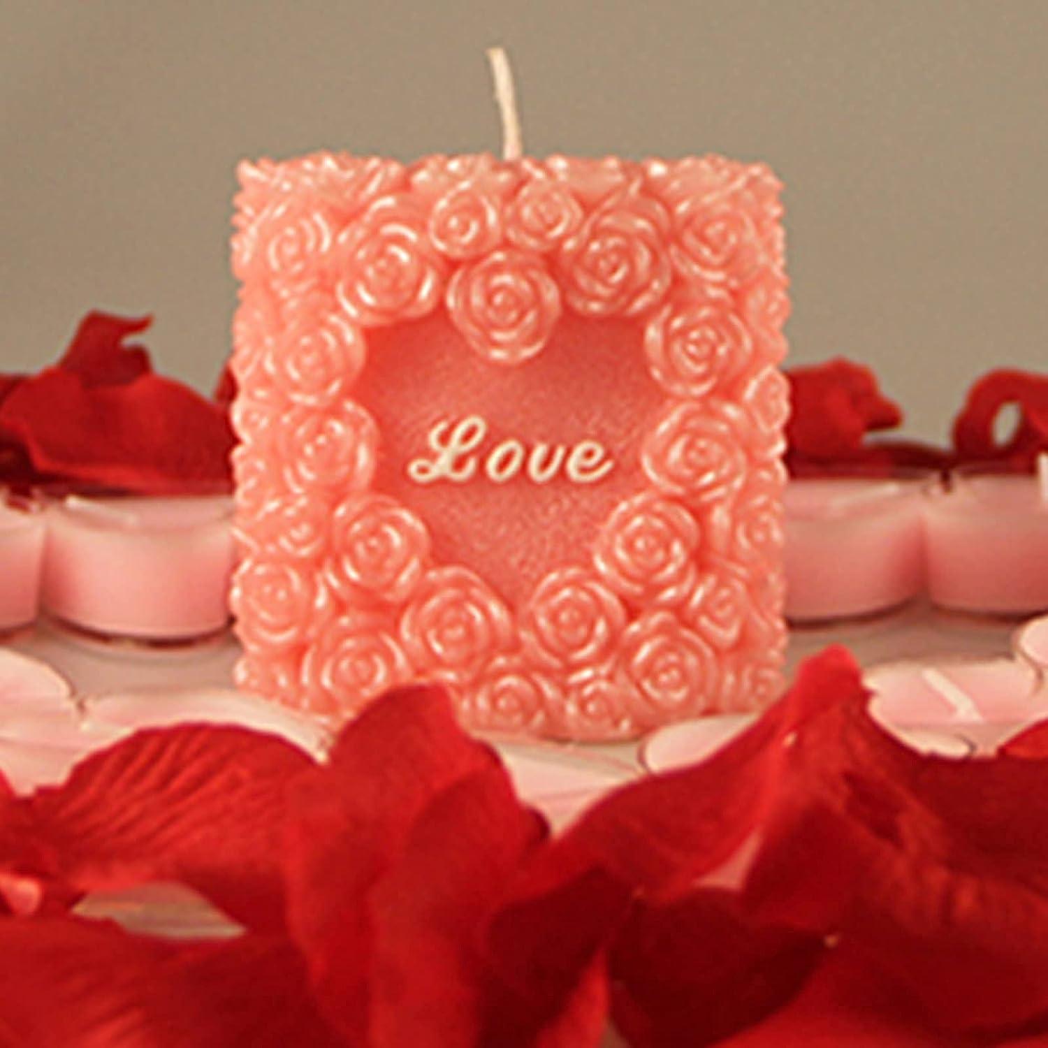 Valentine's Theme Candle Silicone Molds Heart Rose LOVE Pattern Moulds  Handmade Fragrance Gypsum Resin Soap Cake Making Mold
