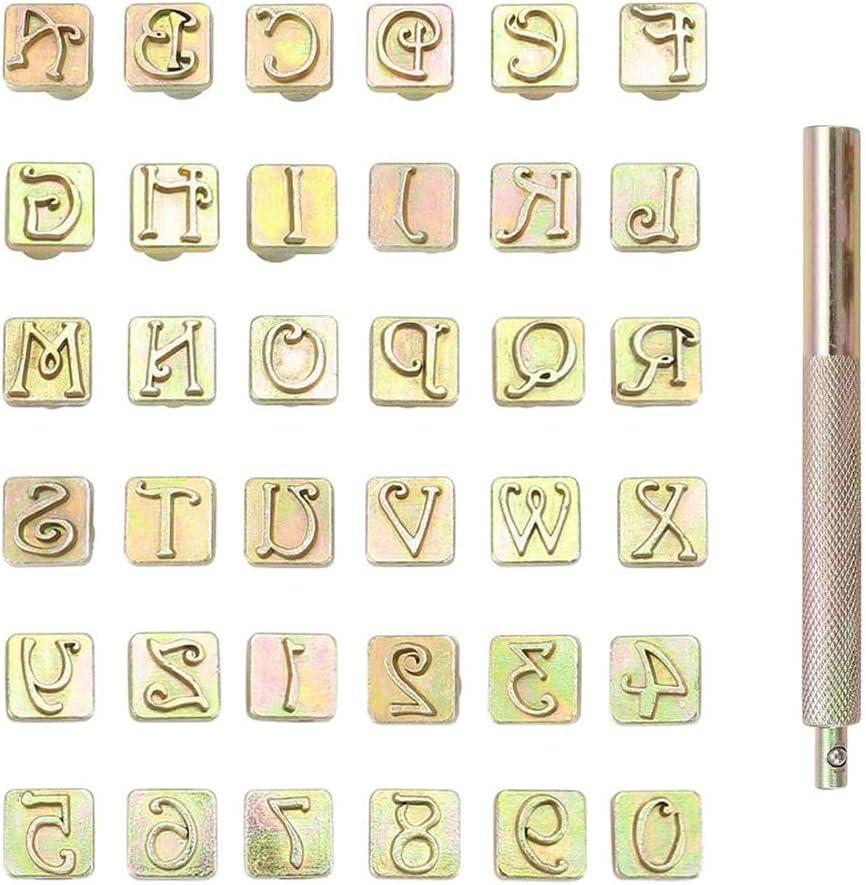 OwnMy Capital Letters Stamp Set 1/2 / 13mm Alphabet Stamp Tools Set Leather Craft Stamping Tools Leather Art Craft Tool (13mm - 27pcs)