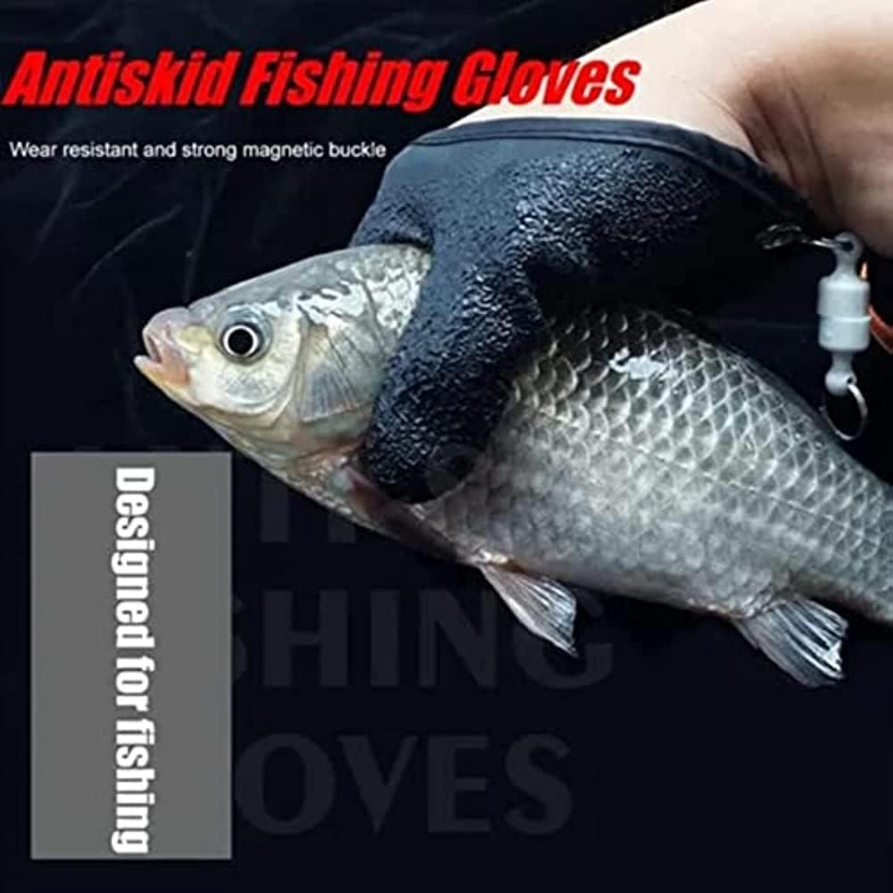 Fishing Gloves with Magnet Hook, Fishing Catching Gloves Non-slip