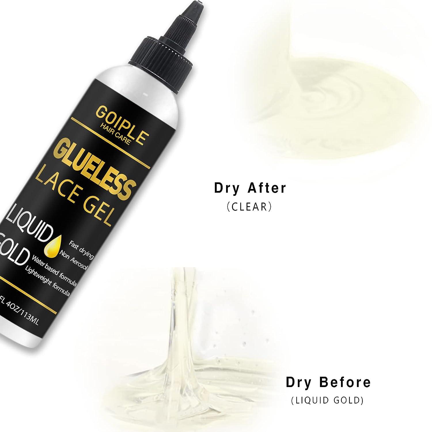 Liquid Gold Wig Glue Lace Glue - Glueless Lace Gel - Temporary Hold for  Wigs and Lace Front Wigs and Hair Systems - Invisible Bonding Non Toxic No  Odor Water Based Formula