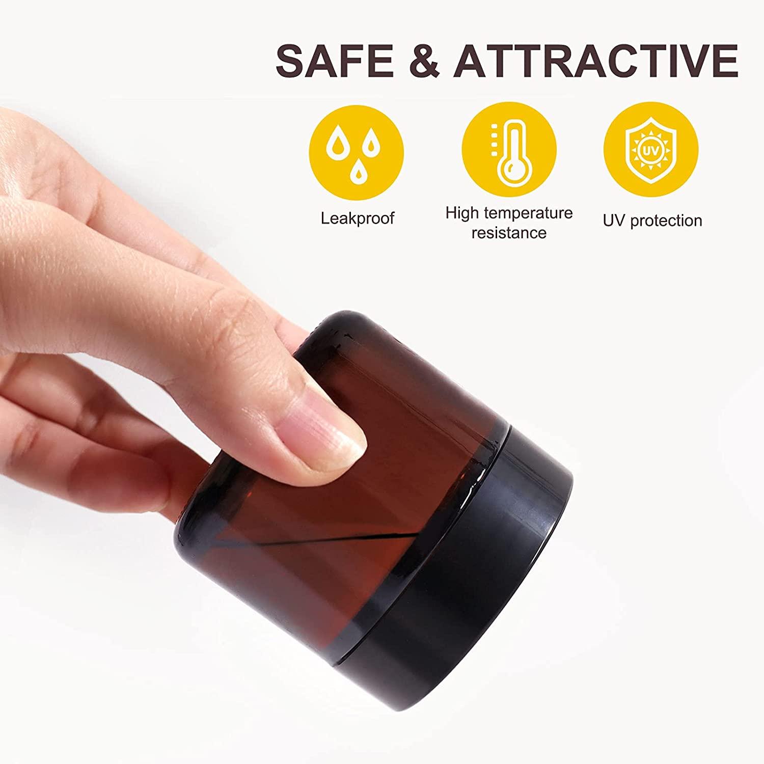 15 gm Amber Glass Jar, For Cream Based Cosmetics