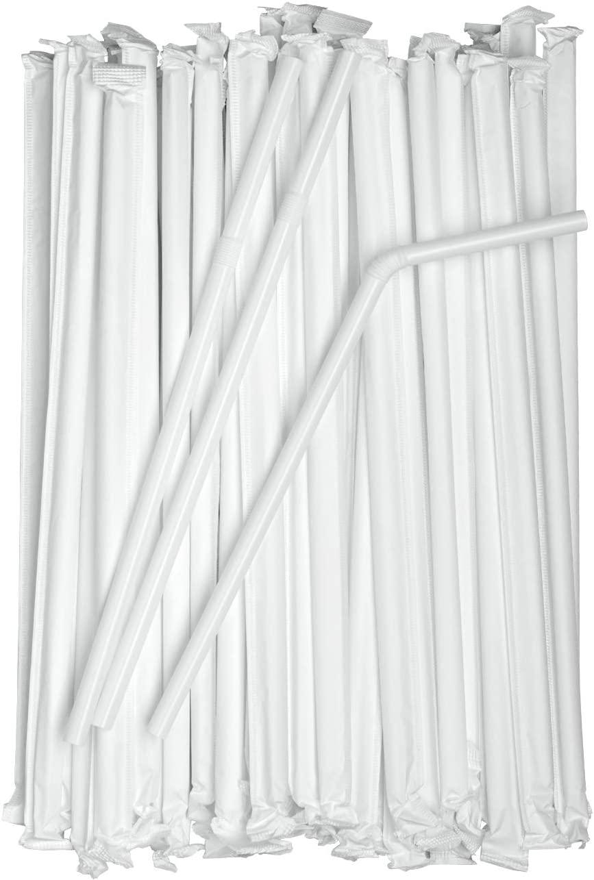 White Flexible Reusable Long Straws pkg of 10 : bendable long drinking  straws, washable