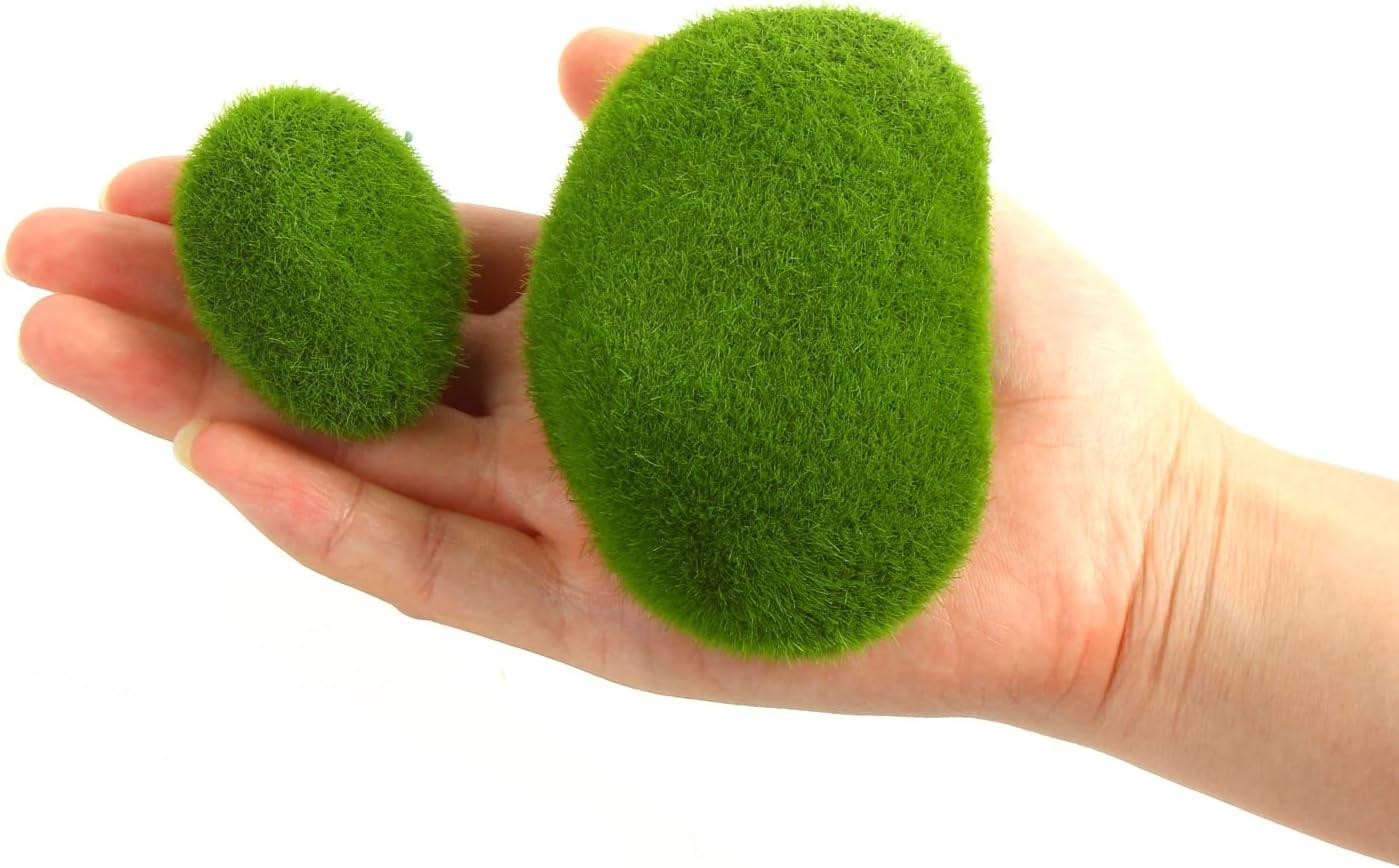 RONYOUNG 30PCS Artificial Moss Rocks, 3 Size Faux Green Moss Covered Stones  Green Moss Balls Decorative Fake Moss Decor for Fairy Gardens Floral  Arrangements Craft