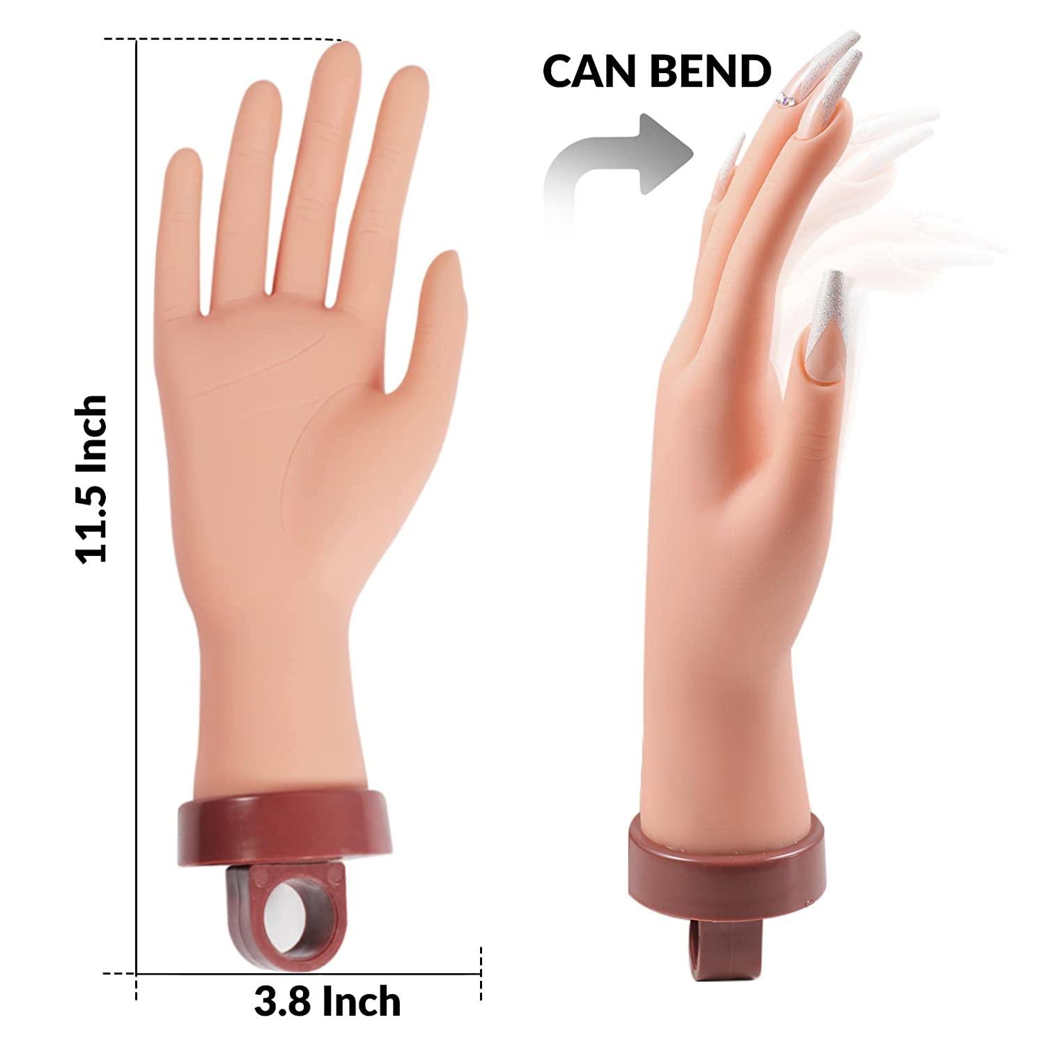 Acrylic Practice Hand for Acrylic Nails,Fake Hand for Fake Nails Practice  Flexible Nail Practice Hands Mannequin Hands for Nails Practice Hand Nail  Art Training Hand 1Pcs Nude hand