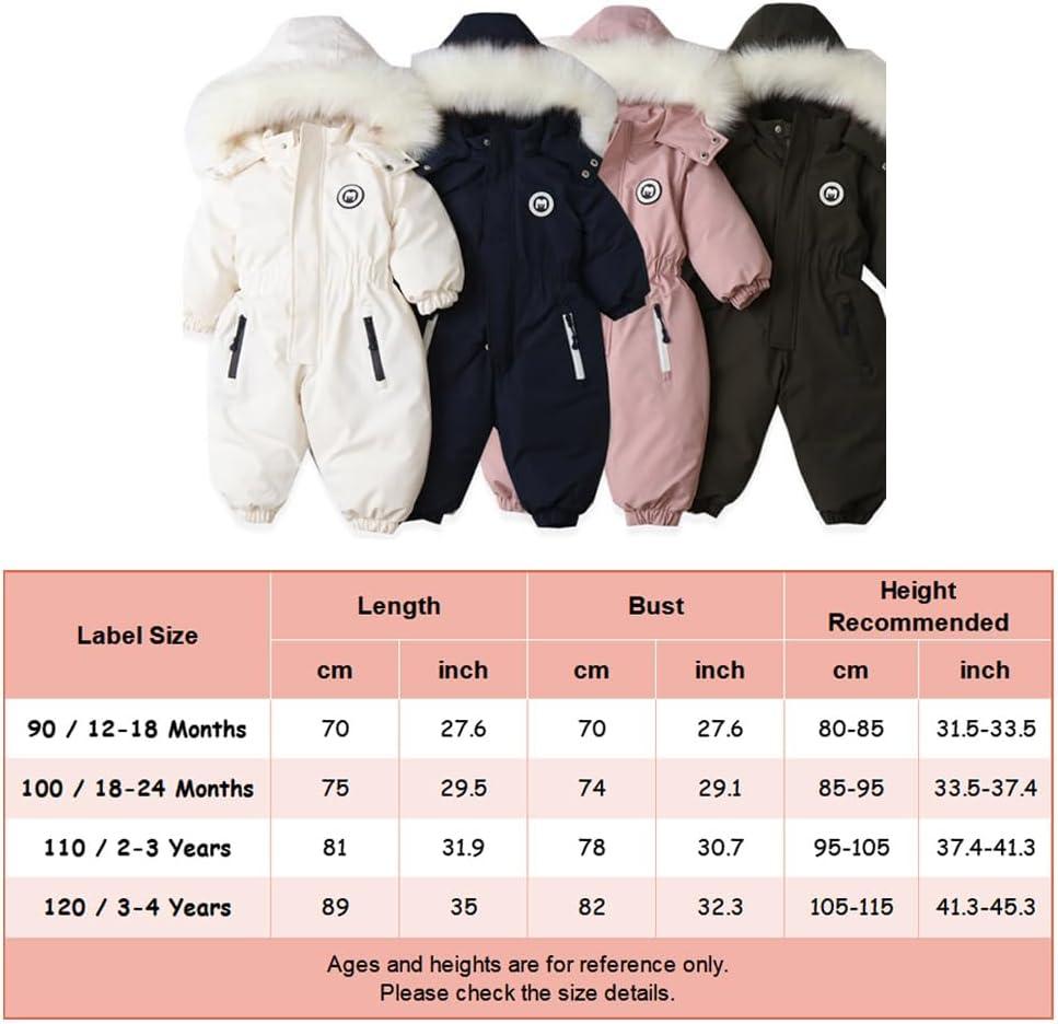 Toddler Snow Pants Baby Boys Girls Winter Clothes Warm Zip up Snowsuit  Overalls Pants (Green, 12-18 Months)