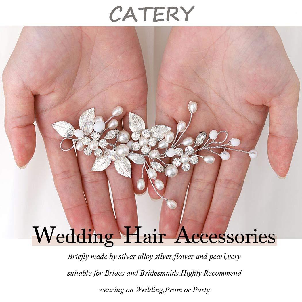 Wedding Headpieces for Bridal Rhinestone Bride Wedding Headband Hair  Accessories for Women and bridesmaids, Silver
