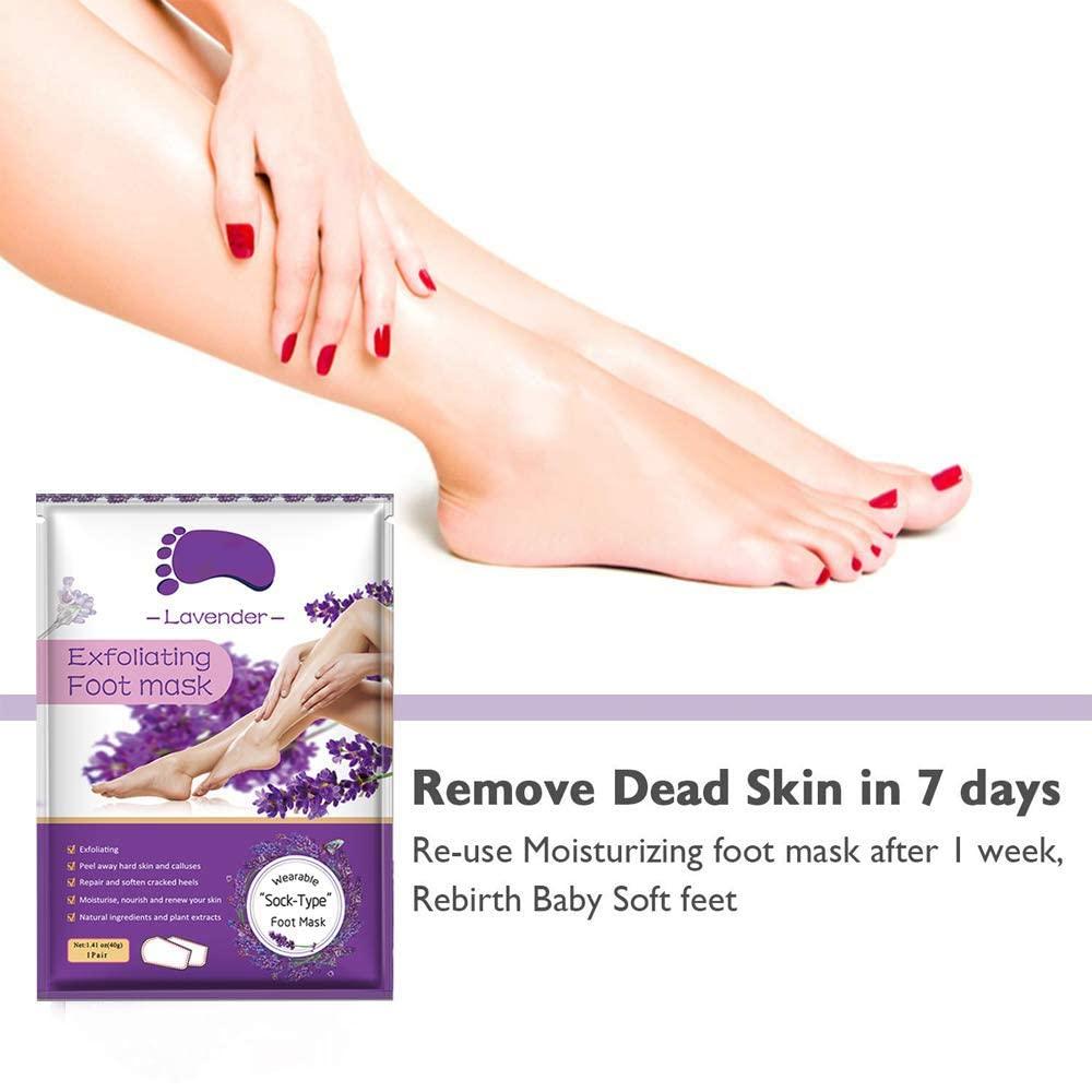 ALIVER Foot Peel Mask 3 Pack, Exfoliator Peel Off Calluses Dead Skin Callus  Remover, Baby Soft Smooth Touch Feet-Men Women (Lavender)