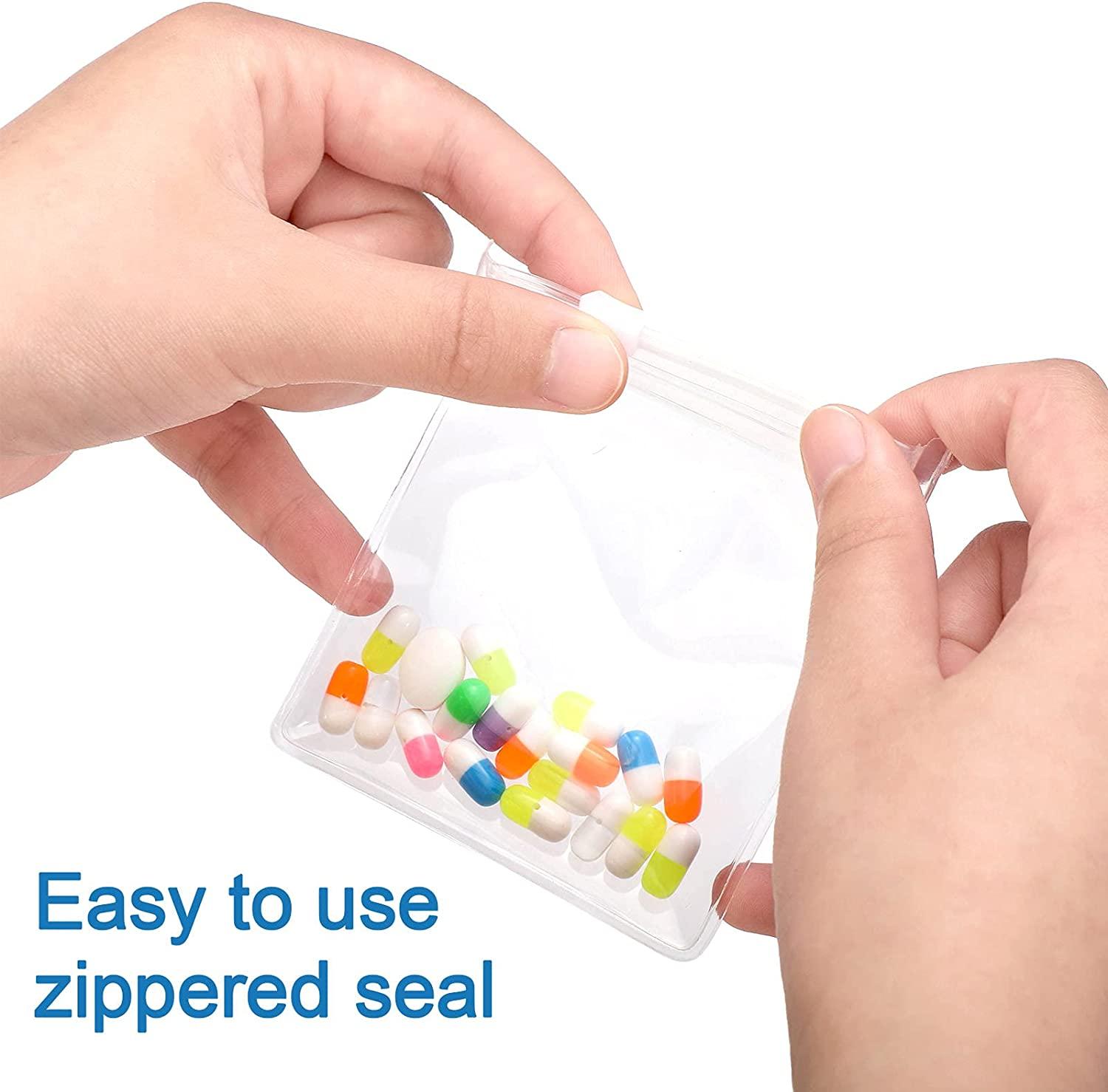Pill Pouch Bags Zippered Pill Pouch Reusable Pill Bags Clear Plastic Pill  Bags Self Sealing Travel