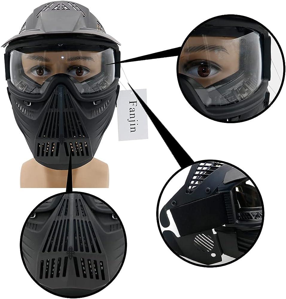 Paintball Mask, Airsoft Mask, Tactical Masks Full Face Gear with Goggles  Impact Resistant for Hunting CS Survival Games Halloween Cosplay and  Outdoor
