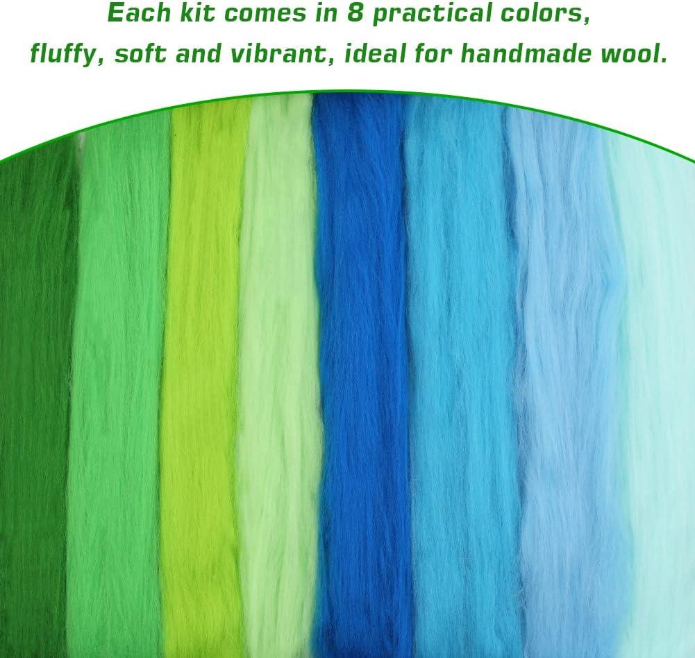 Needle Felting Wool,10 Colors Nature Fibre Wool,Wool Roving for Needle  Felting,100g Wool Yarn Felt for Handmade Spinning DIY Wool Craft Materials