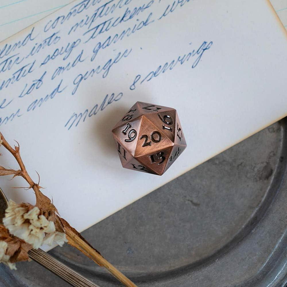 Metal D20 Dice Copper Bronze Finish Spindown Countdown Extra Large Extra  Heavy MTG Magic the Gathering Life Counter 