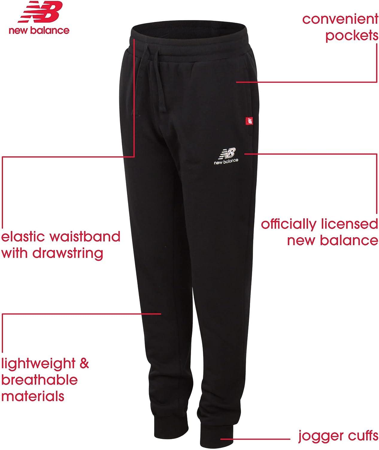 New Balance Girls' Sweatpants - Active Fleece Jogger Pants (Size: 4-16)  Black 7-8