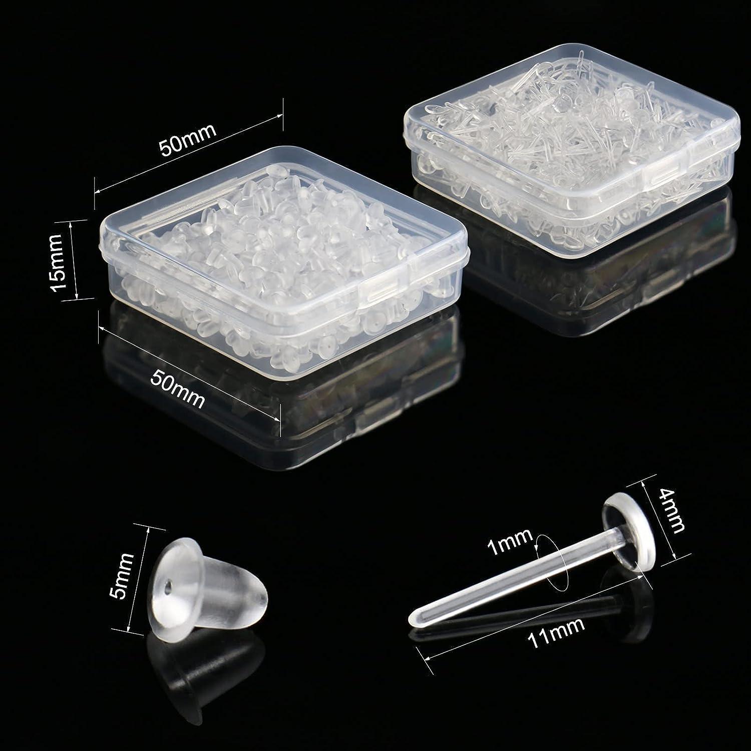 100Pcs/Set Transparent Plastic Earring Back Stopper for Jewelry Making  Handmade Stud Earrings