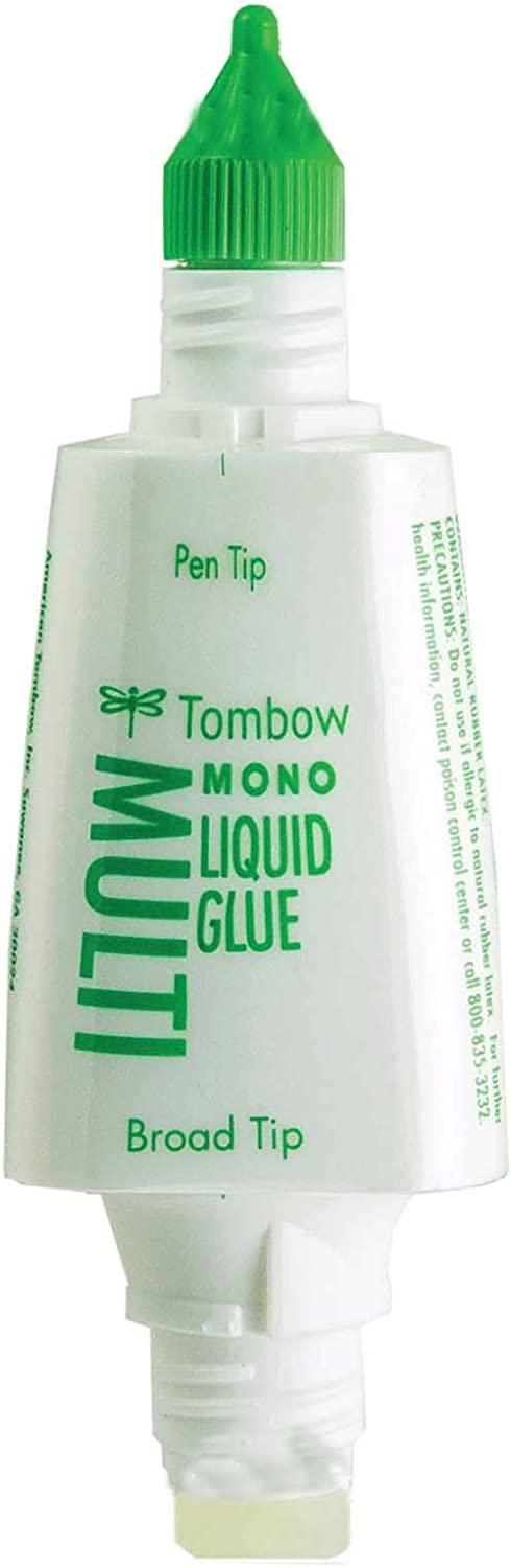 Tombow 62191 MONO Multi Liquid Glue, 0.88 Ounce, 1-Pack. Multi-Purpose Glue  with Dual Tip Dispenser for Precise to Full Coverage Application