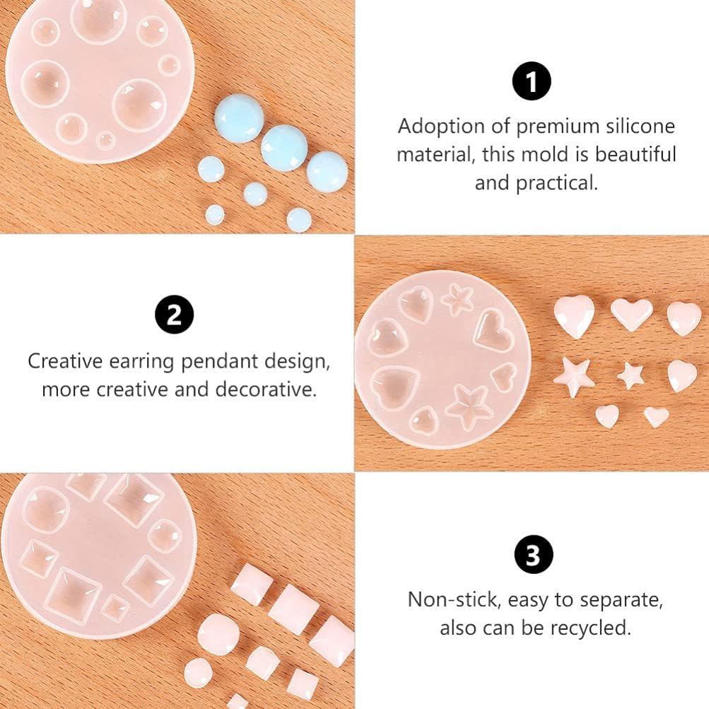 EXCEART Resin Molds Clay Earrings 3pcs Resin Earring Molds Tiny Silicone Jewelry  Earring Necklace Pendant Casting Mould Jewelry Making DIY Craft Tool Resin Molds  Clay Earrings