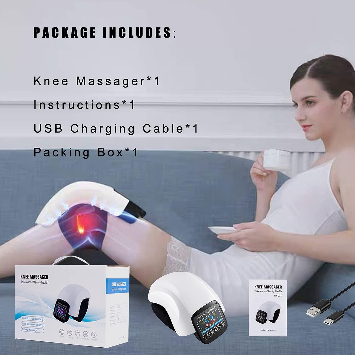 Knee Massager with Heat for Pain Relief Electric Cordless