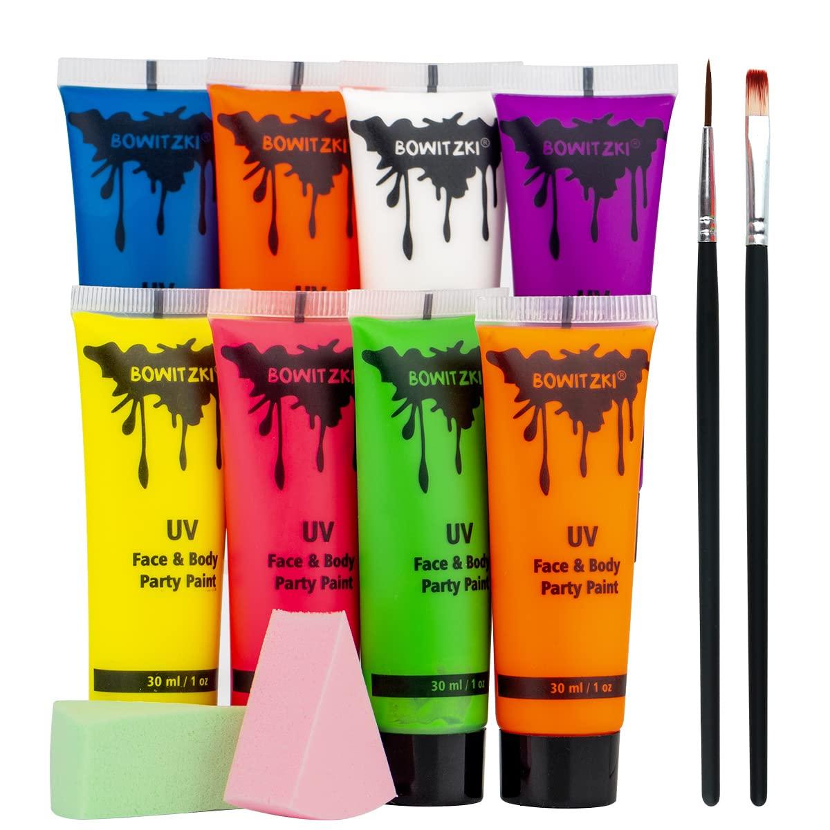 UV Neon Face & Body Paint Glow Kit 6 Bottles 2 Oz. Each Top Rated