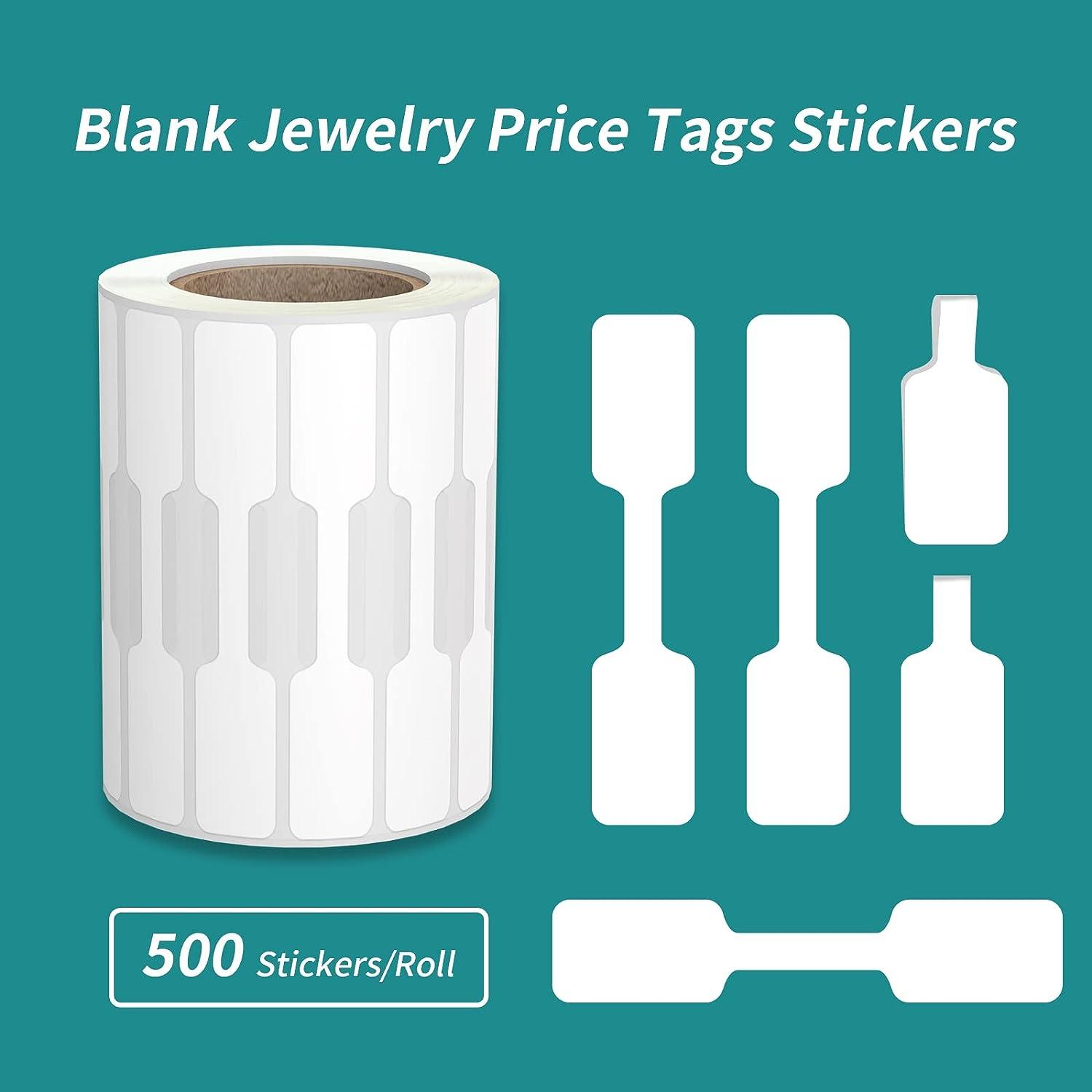  Jewelry Price Tag Stickers / Labels / Tags, Jewelry Barbell  Style Labels For Pricing, Info & Product Identity, 3510 PCS, White Jewelry  Dumbbell Tag Labels For Rings, Necklaces, Bracelets, Earrings +