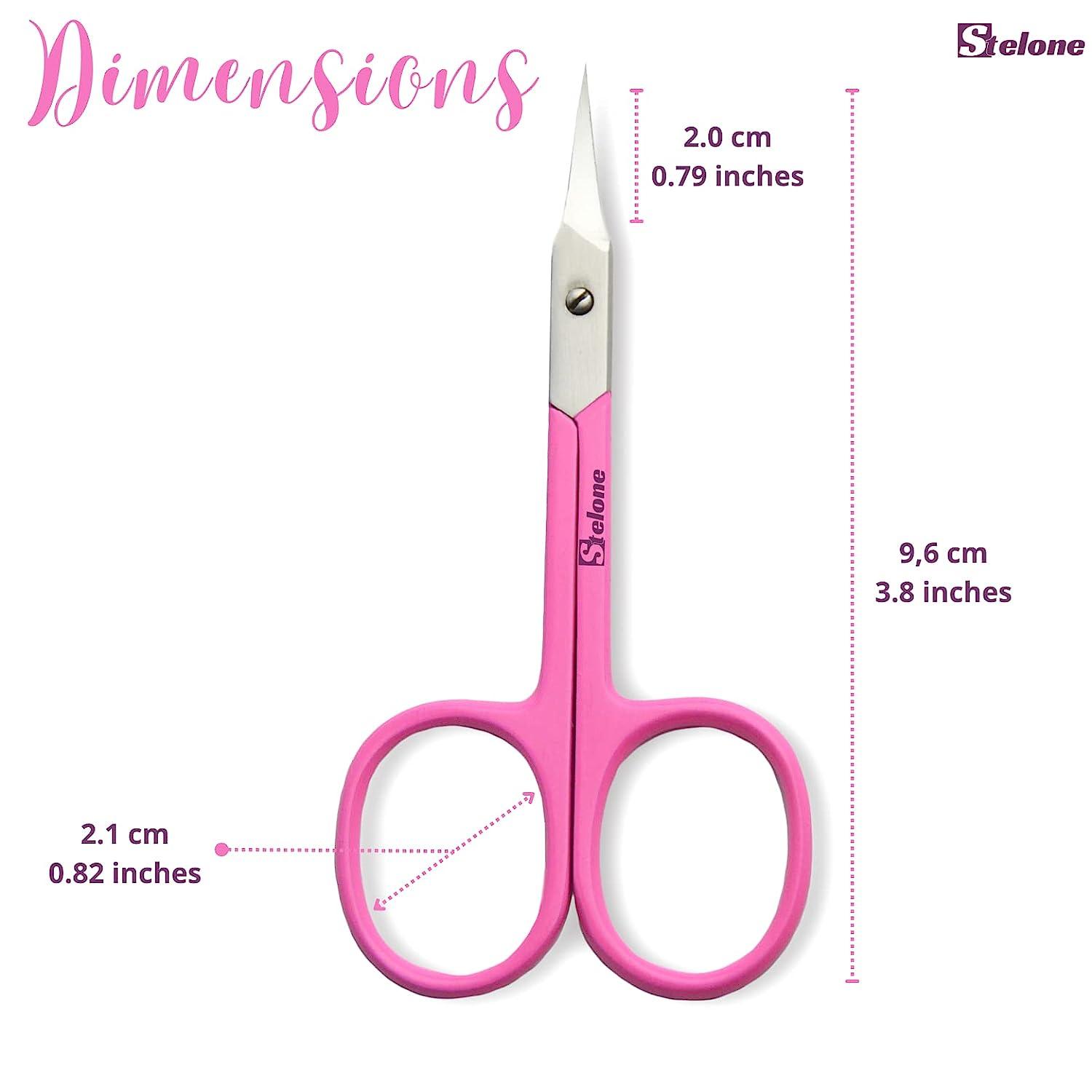 Stelone Premium Cuticle Scissors - Small Curved Stainless Steel Manicure &  Beauty Scissor for Women