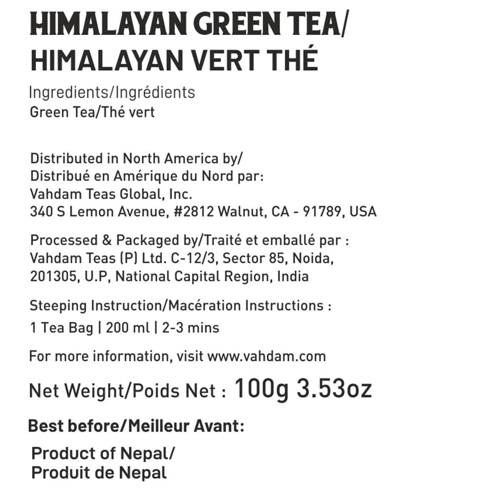 VAHDAM Himalayan Green Tea Leaves (50 Cups) I 100 NATURAL Green Tea I  POWERFUL ANTIOXIDANTS I Best for Detox I Kombucha Tea I Pure Green Tea  Loose-Leaf 3.53 oz