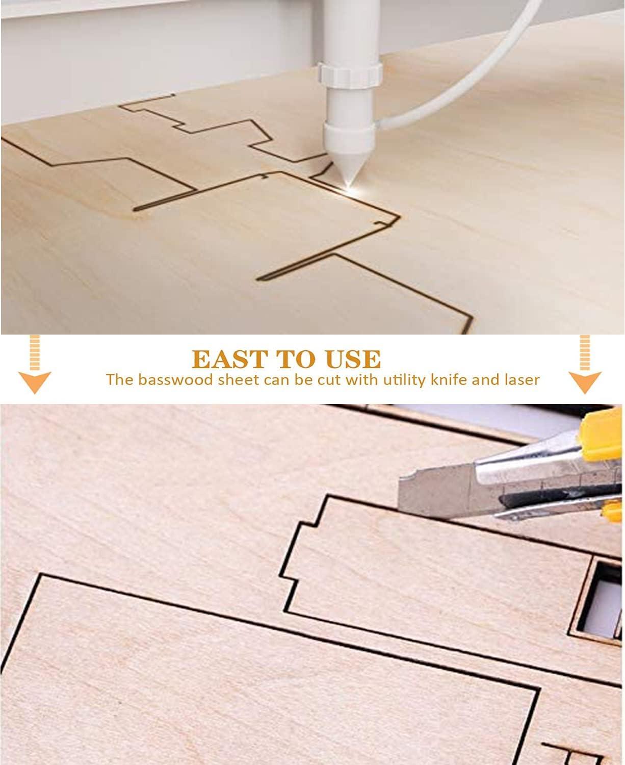 Unfinished Wood Pieces,30Pcs Basswood Sheets 150x100x2mm 1/16,Thin Plywood Wood Sheets for Crafts,Perfect for DIY Projects, Painting, Drawing, Laser