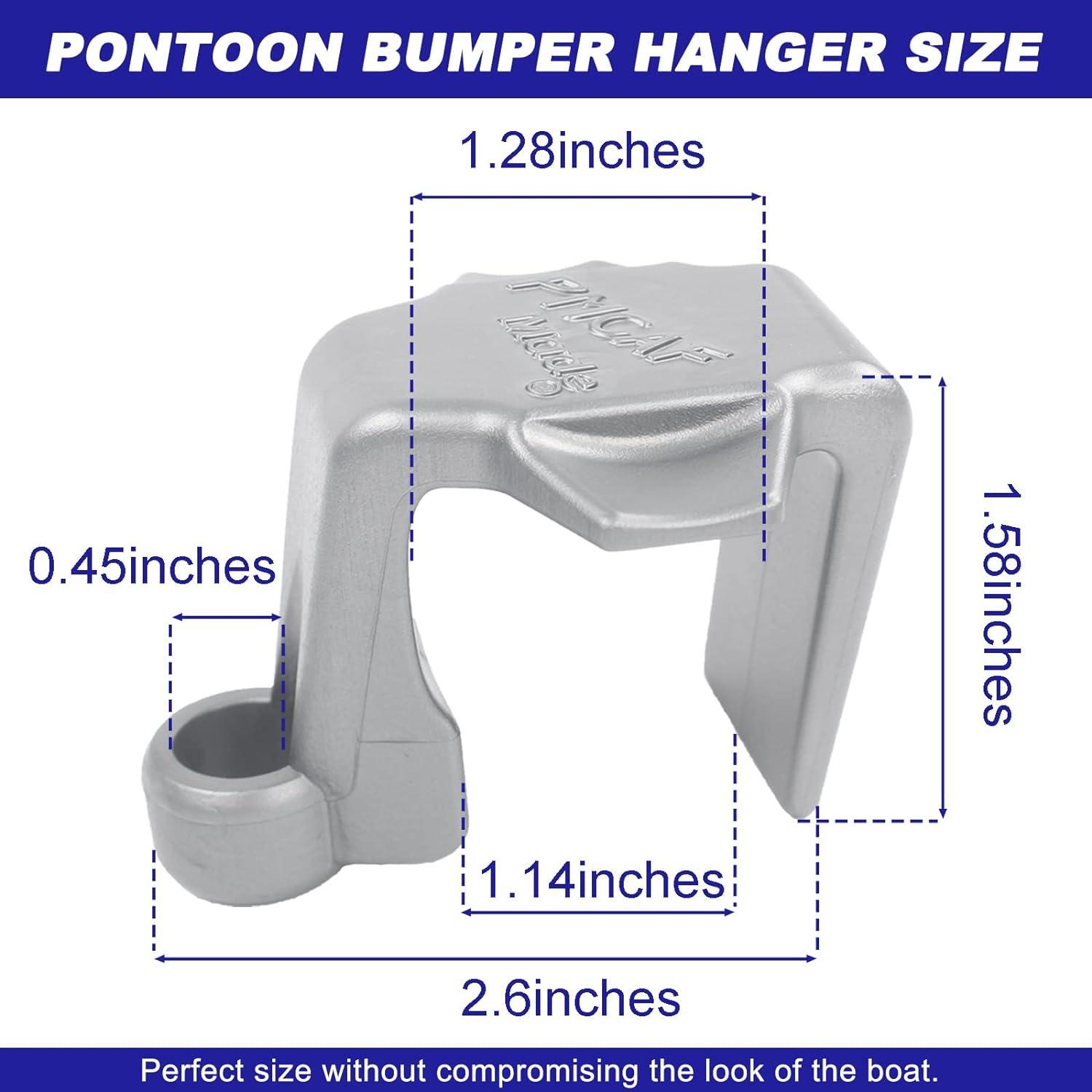 PMCAF Pontoon Boat Square Rail Mount, Fender Bumpers Hanger/adjuster/clip for Docking,4 Pack, Gray