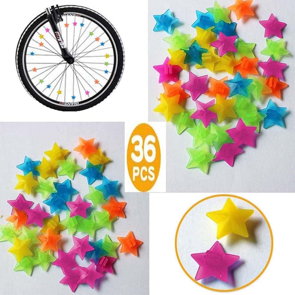 36pcs Bicycle Spokes Bike Wheel Spokes Bicycle Luminous Colorful Beads Clip  Bike Decoration Accessoire Bicycle Decoration