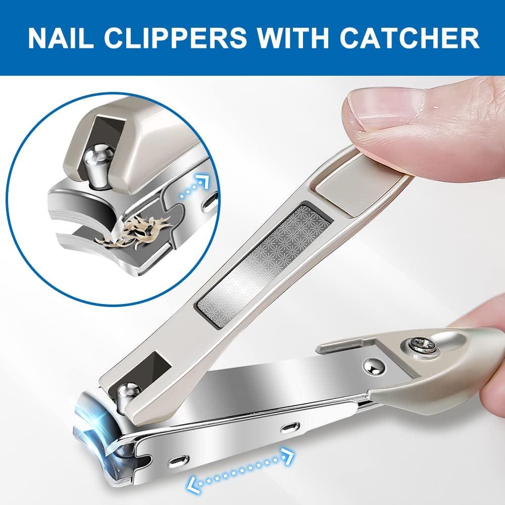 Nail Clippers for Men Thick Nails Wide Jaw Opening Sharp Toenail