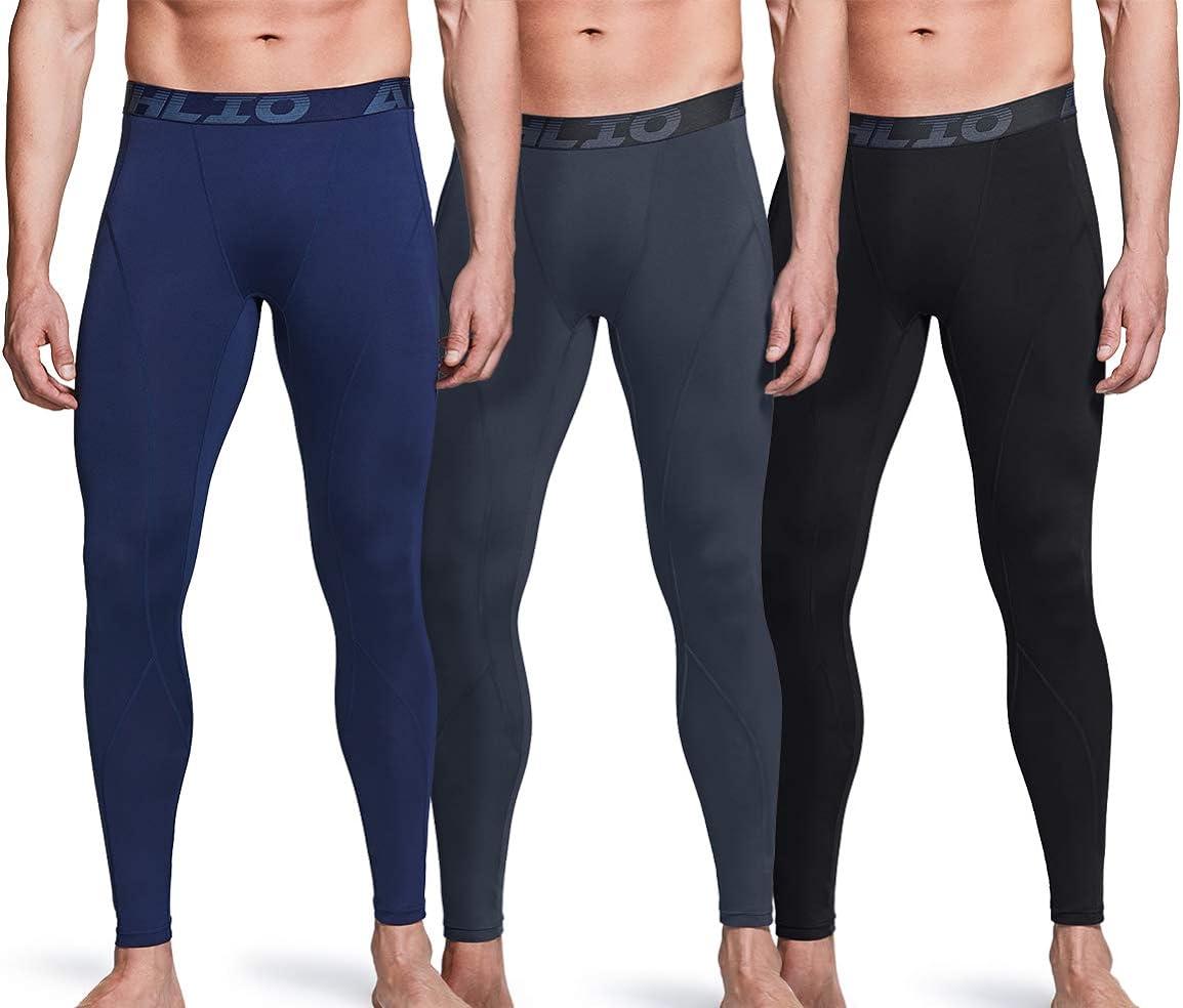 Buy 3 Pack Men's Thermal Compression Pants, Athletic Running Tights & Sports  Leggings, Winter-Gear Base Layer Bottoms (Medium) Black at