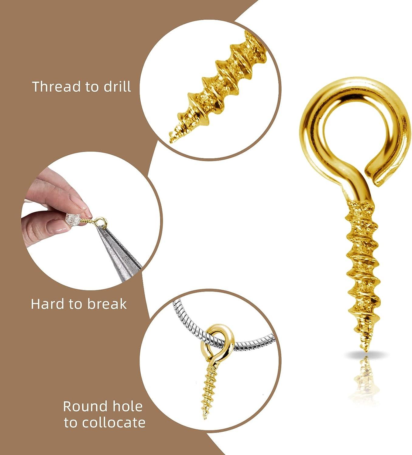  Hocansen 300 Pieces Small Screw Eye Pins 13x6mm Eye pins Hooks  Mini Screw Eye Pin Peg for Cork Top Bottles Charm Bead DIY Jewelry Making  (13 * 6mm) : Industrial & Scientific
