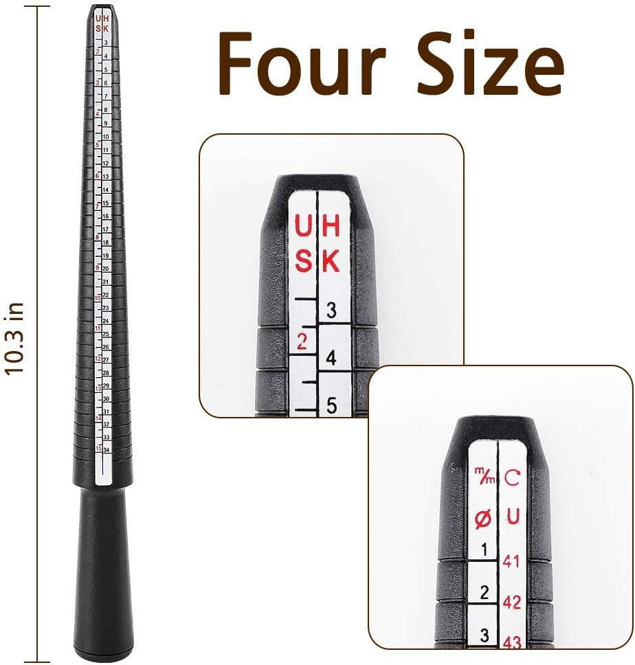  Ring Sizer Measuring Tool,4 Sizes Ring Measurement Stick Metal  Mandrel & Finger Sizing Measuring Tool Set for Jewelry Making Measuring :  Arts, Crafts & Sewing