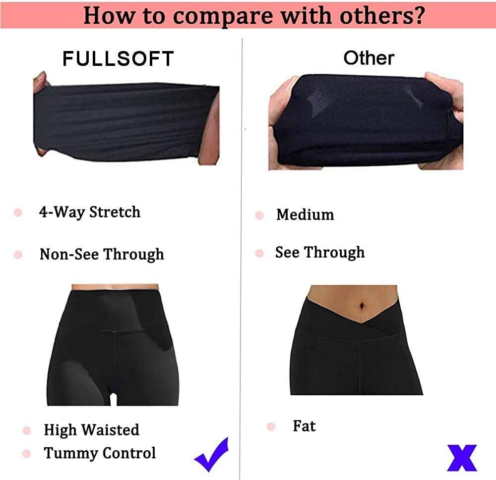 FULLSOFT 3 Pack Leggings for Women Non See Through-Workout High