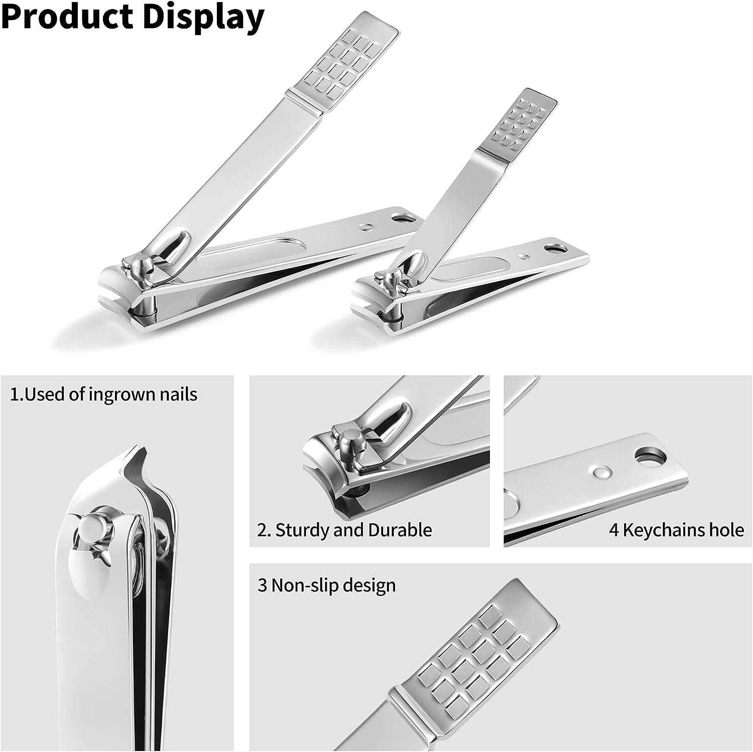 Tiomues Nail Clippers Set Sharp and Durable Stainless Steel Fingernail  Clipper Nail Clippers for Thick Nails or Tough Nails Perfect Nail Cutter  Set with Nail File Manicure Tools for Men/Women