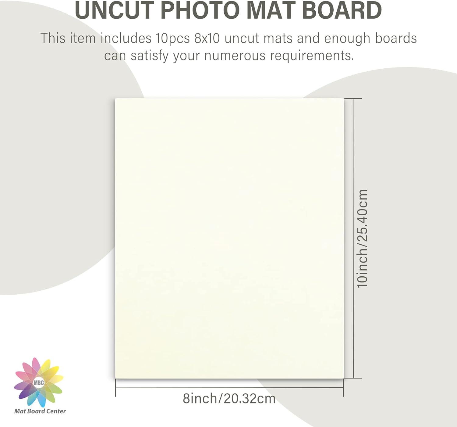 Mat Board Center 8x10 Picture Backing Board Uncut Photo Mat Board (Ivory 10  Pack) 8x10 Ivory