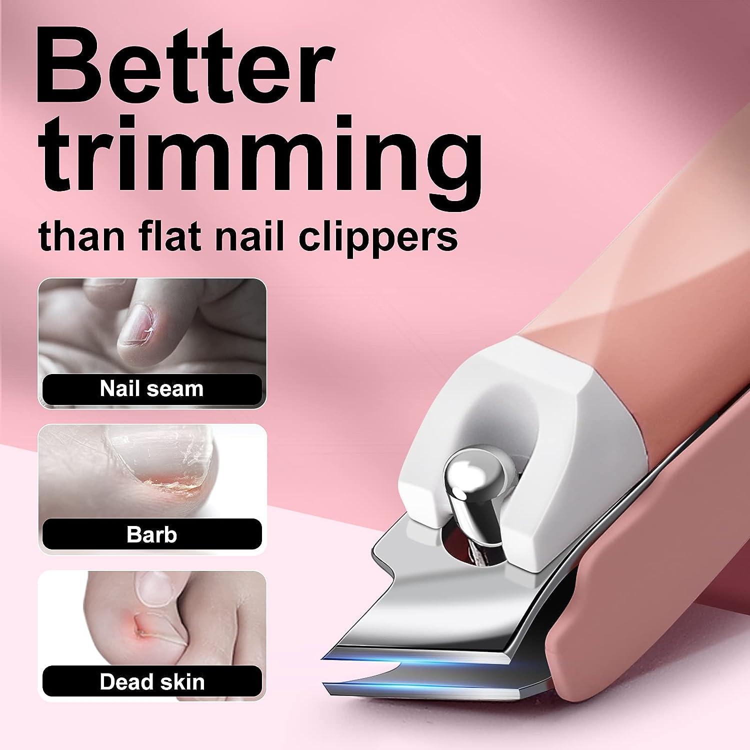 Nail Clipper with Catcher, Slanted Edge Nail Cutting Clippers