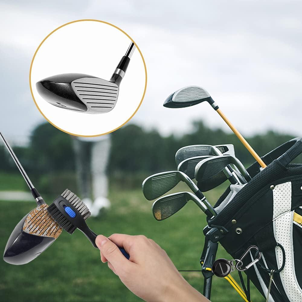 Cleaning Brush For Golf Club With Carabiner Groove Sharpener