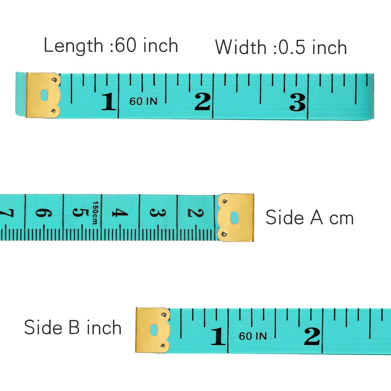 Tailors Measure Tape with 3 Metal End - Inches & Centimetres