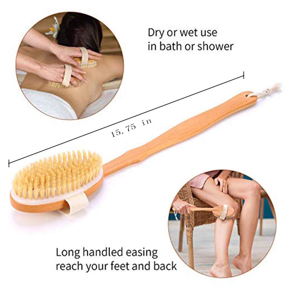 Bath & Relax Bath Body Brush Natural Bristles Long Handled Shower