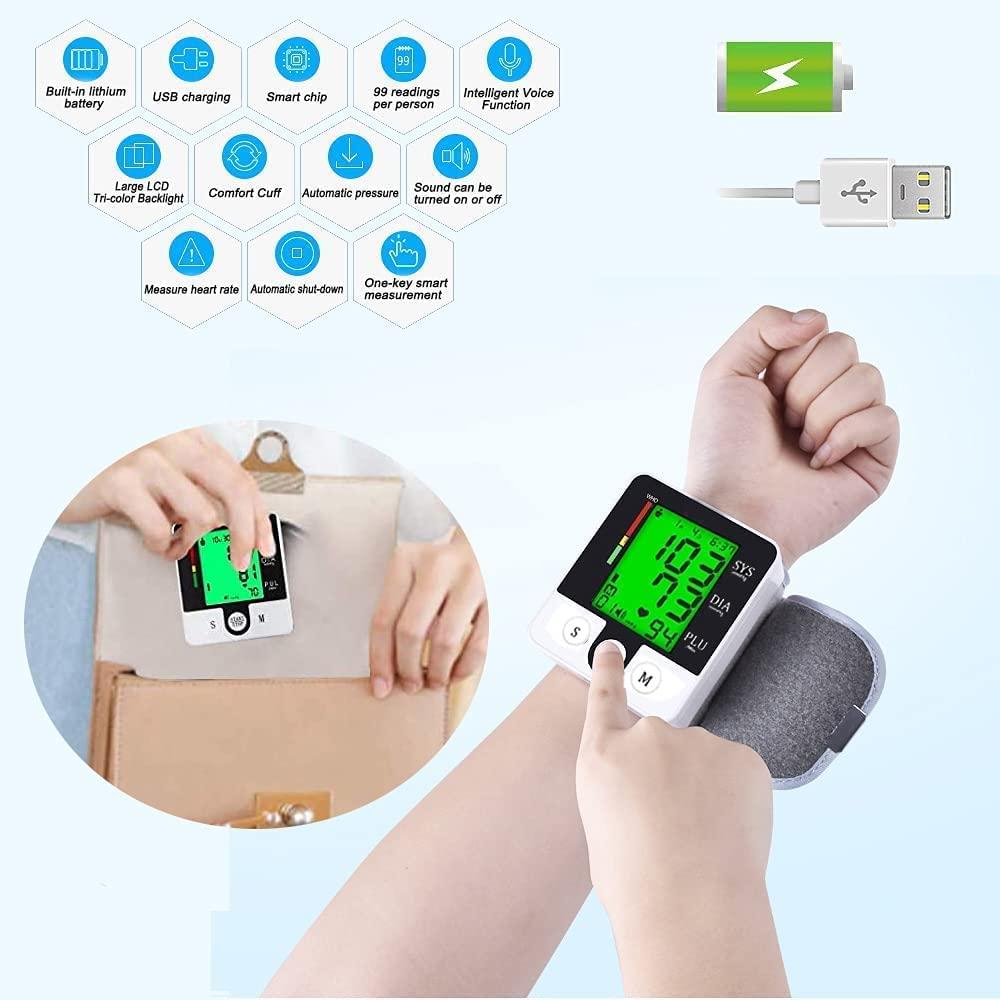 ONE HAND DIGITAL UPPER ARM BLOOD PRESSURE MONITOR WITH RECHARGEABLE BATTERY  AND CHARGER