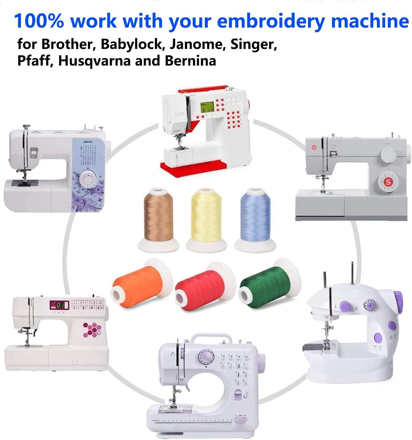 Simthread Anti-Tangle Embroidery Thread Kit with Organizer Box, All-in-one  63 Colors 100% Polyester Sewing Thread Set for Brother Babylock Janome  Embroidery Machine and More